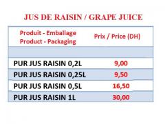 Pur Jus de Raisin 100% Naturel